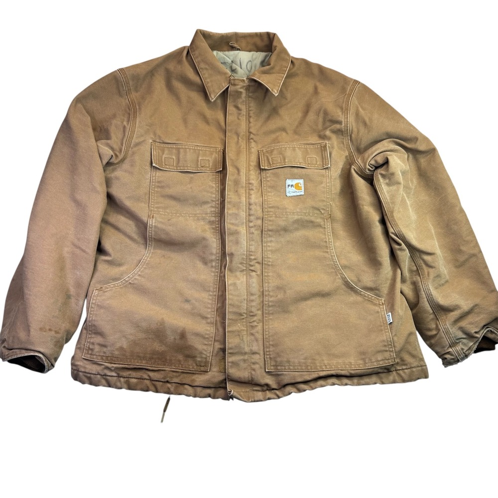 Carhartt FR Flame Resistant Duck Jacket Brown 101618 211‎ Mens XL Regular HRC 4